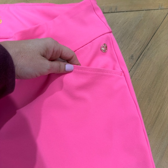 Lilly Pulitzer Luxletic Bright Pink Pull On Stretch Pants 14 - Picture 4 of 11